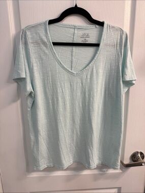 Banana Republic Pale Blue V-Neck Short Sleeve Malibu Tee